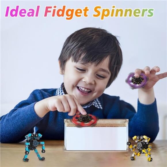 Transformable Fidget Spinners Toys 4 Pcs for Kids and Adults Stress Relief Toys - Picture 2 of 7